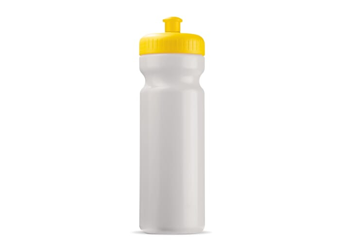 Bidon sport publicitaire Basic 750 ml Blanc / Jaune